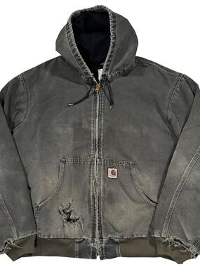 Vintage Carhartt Green Hooded Jacket (Size XXL)